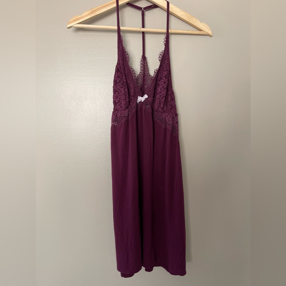 Victoria’s Secret Lace Detail Sexy Racerback Teddy Lingerie in Burgundy Size M